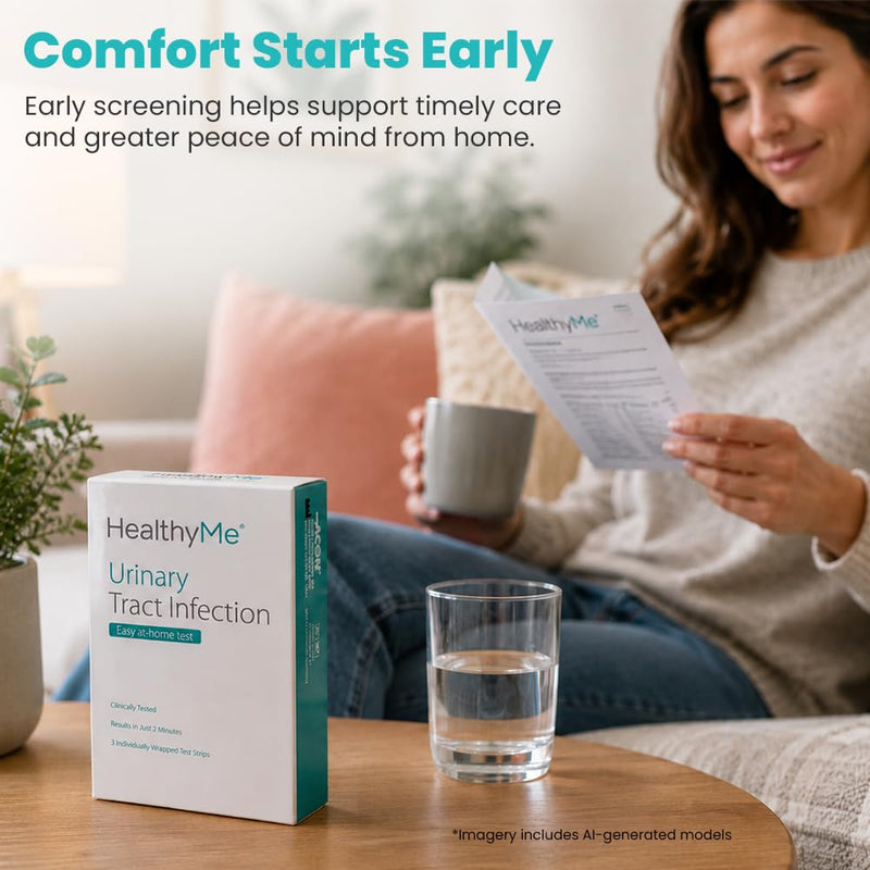 HealthyMe Urinary Tract Infection (UTI) Test Strips | 3 Individually Pouched, Self-Testing Strips, Accurate, Easy to Read, Results in 2 Minutes, Clinically Tested