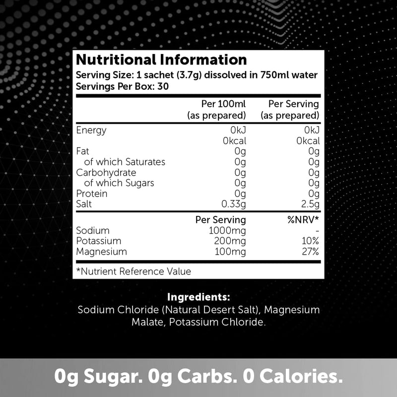 RAW 30's - Unflavoured and Unsweetened Electrolytes Sachets Made with Natural Desert Salt | 1000mg Sodium. 200mg Potassium. 100mg Magnesium | Sugar Free. Zero Calories | Suitable for Fasting RAW Unflavoured & Unsweetened 30 Servings (Pack of 1)