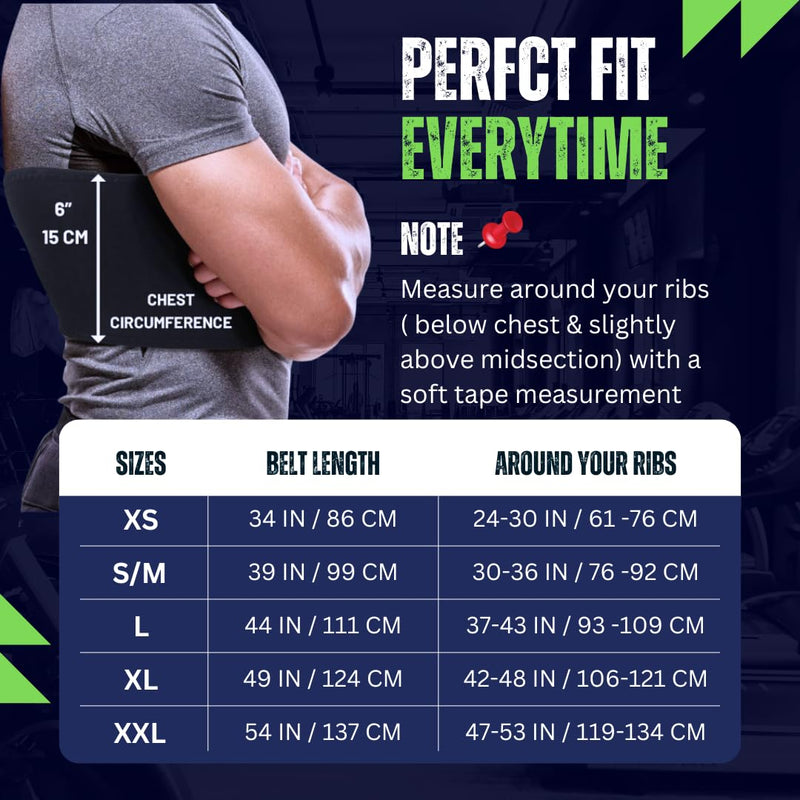 Everyday Medical Broken Rib Brace for Men and Women - Bamboo Charcoal Rib Support Compression Brace - accelerates The Healing of Cracked, Dislocated, Fractured and Post-Surgery Ribs - Large Large (Pack of 1)