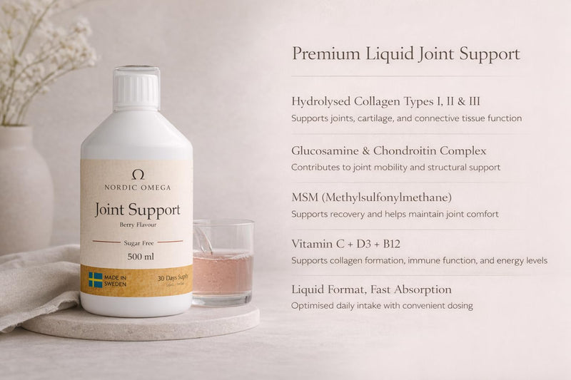 JointSupport Collagen, Berry Flavour, Sugar Free, 500ml, Made in Sweden (Pack of 1, Berry) 500 ml (Pack of 1)