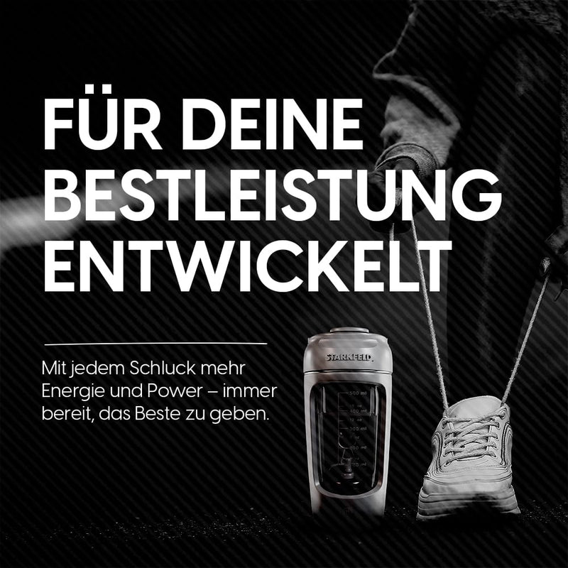 [Australia] - STARKSHAKE® V3 – Your last shaker! | Clump-free protein shakes thanks to 7000 RPM | USB-C fast charging | 60+ shakes per load with STARKPOD 60 G Protein always with you | Electric Protein Mixer (Black) Black 