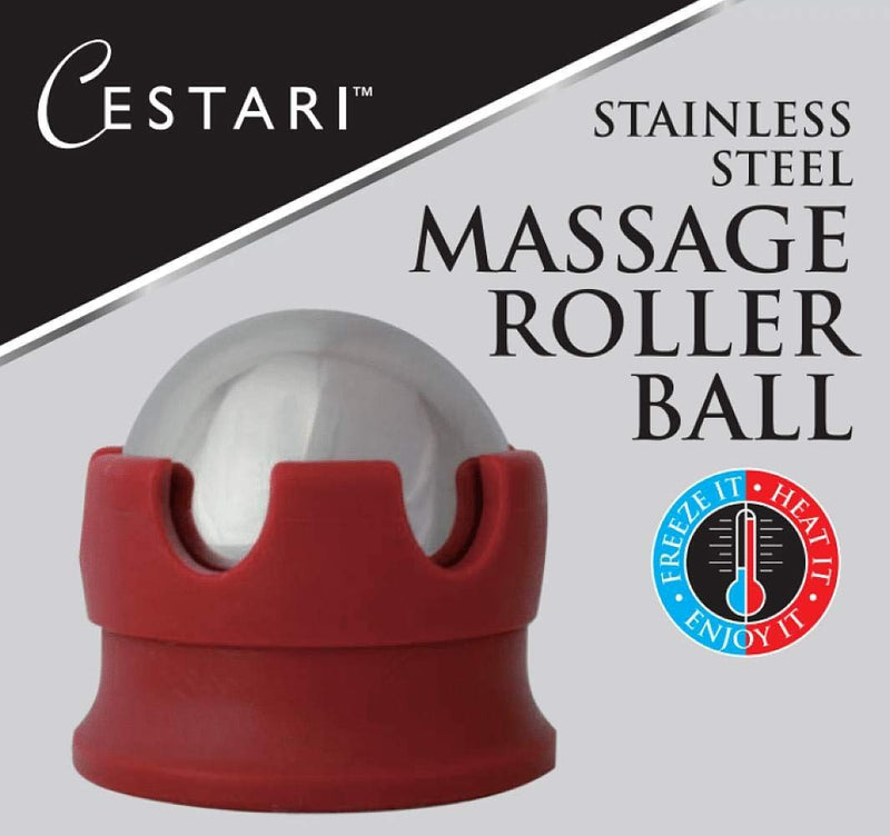 [Australia] - Massage Roller Ball - Stainless Steel Gel Balls for Heat + Ice Therapy - Back, Shoulder, Calf, Foot Massager with Heat or Cold - Myofascial Release - Deep Tissue Trigger Points - Hot Cold Roller.. Red 55mm 