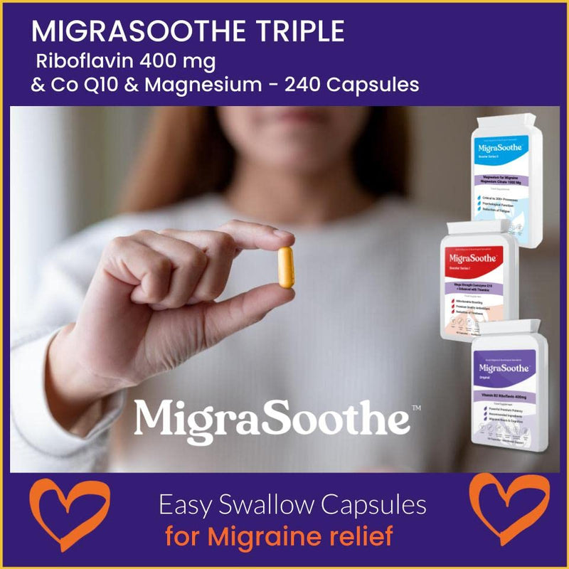 Coenzyme Q10 CoQ10 MigraSoothe Booster I - to Support Migraine Relief in Conjunction with MigraSoothe Riboflavin Products (60) 60