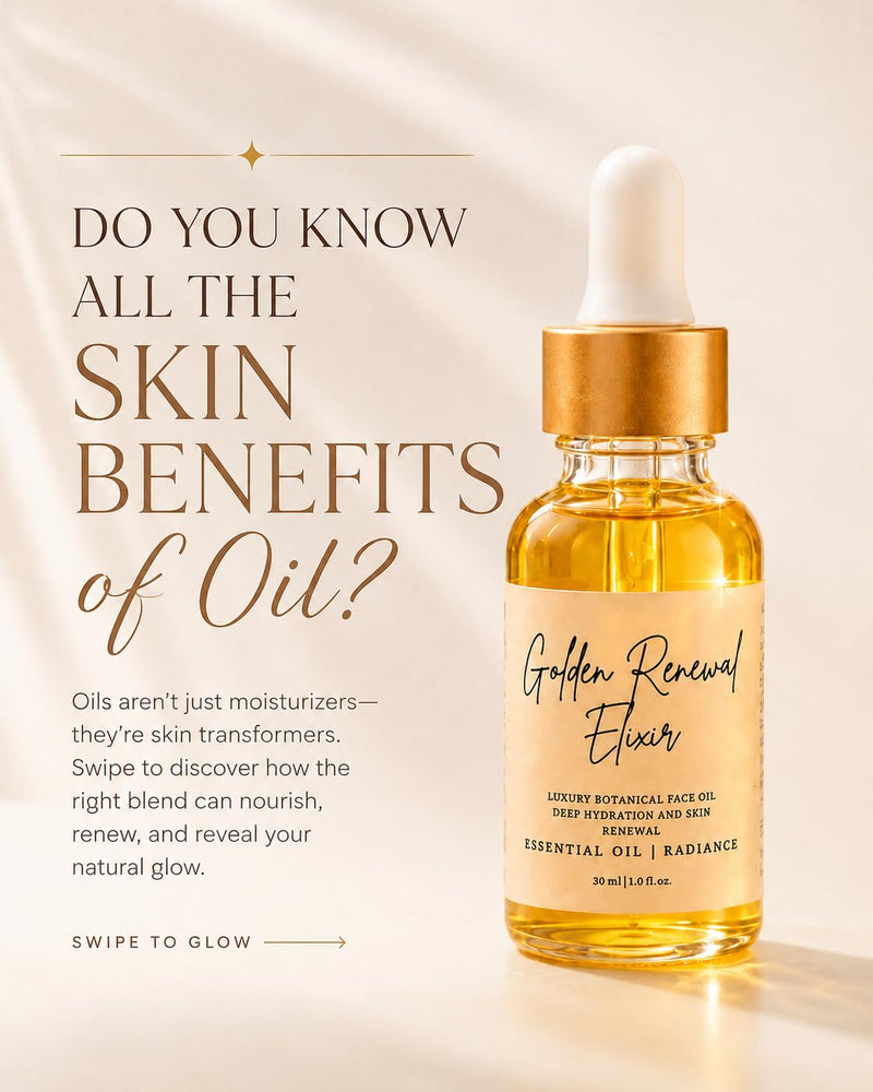 Bodji Golden Renewal Elixir Face Oil for Mature Skin, Hydrating Organic Face Oil, Rosehip Oil, Black Seed Oil, Evening Primrose Oil, Sweet Almond Oil & Vitamin E, Lightweight Serum for Dry, Aging Skin