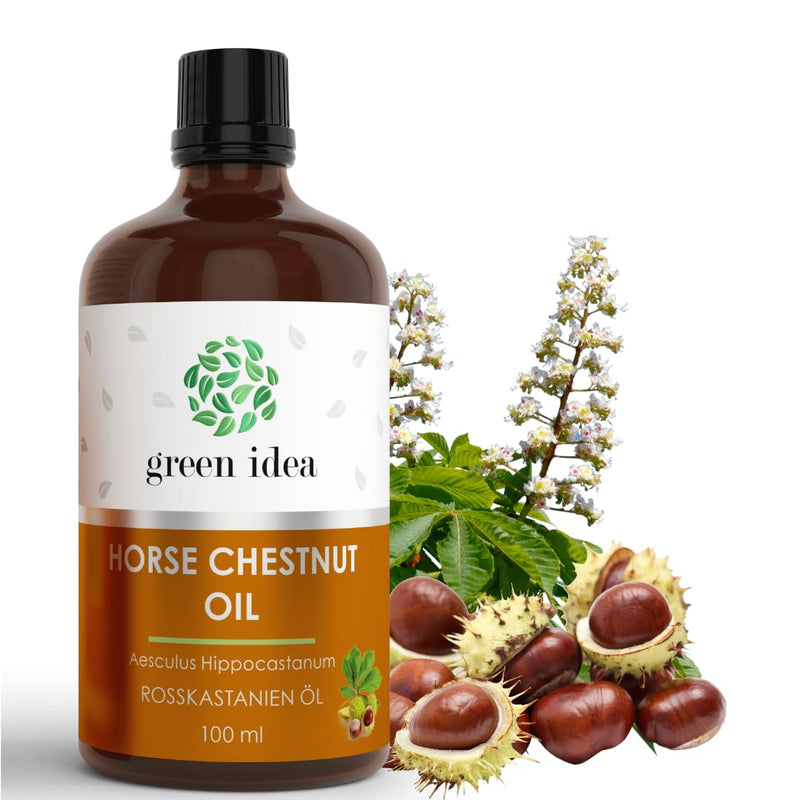 [Australia] - Green idea | HORSE CHESTNUT OIL for varicose veins, hemorrhoids, severe leg syndrome | Vein protective effect | with horse chestnut seed and flower extract - hemorrhoid oil 100 ml 