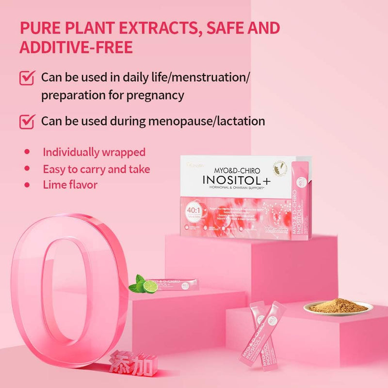 DR.Austin Myo & D-Chiro Inositol Powder Supplement for Women, 40:1 Ratio for Hormone Balance, PCOS Support & Fertility with PQQ, Folate & Antioxidants, 30 Sticks(Sugar-Free, Easy Dissolve)