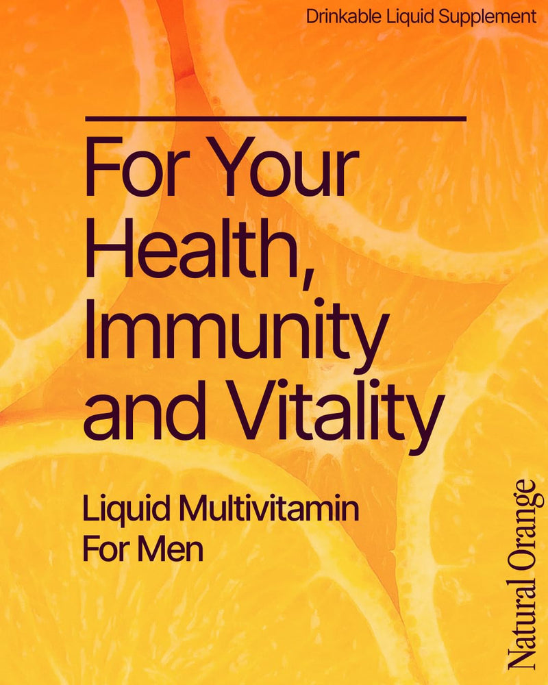 BeMe Liquid Multivitamins for Men - Advanced Liquid Delivery System with 13 Vitamins & Minerals - Tear & Go Sachets, Non-GMO, Orange Flavor (30 Sachets) Orange - Men 21 Fl Oz (Pack of 1)