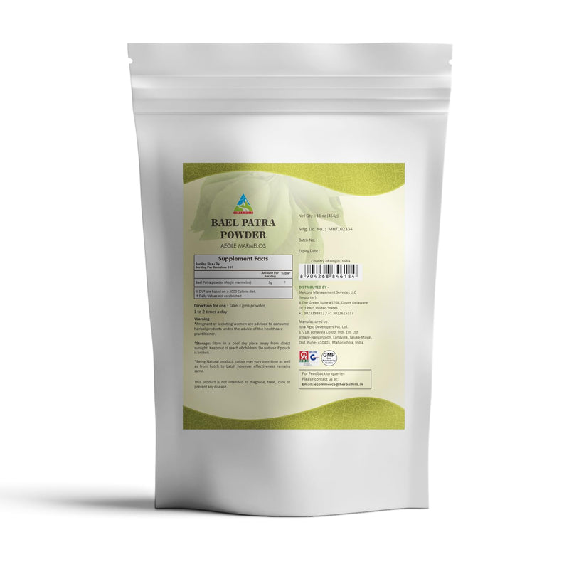 [Australia] - HERBAL HILLS Bael Patra Powder Bael Leaf Bilva Powder Aegle Marmelos 16 Oz, Pack of 1 1 Pound (Pack of 1) 