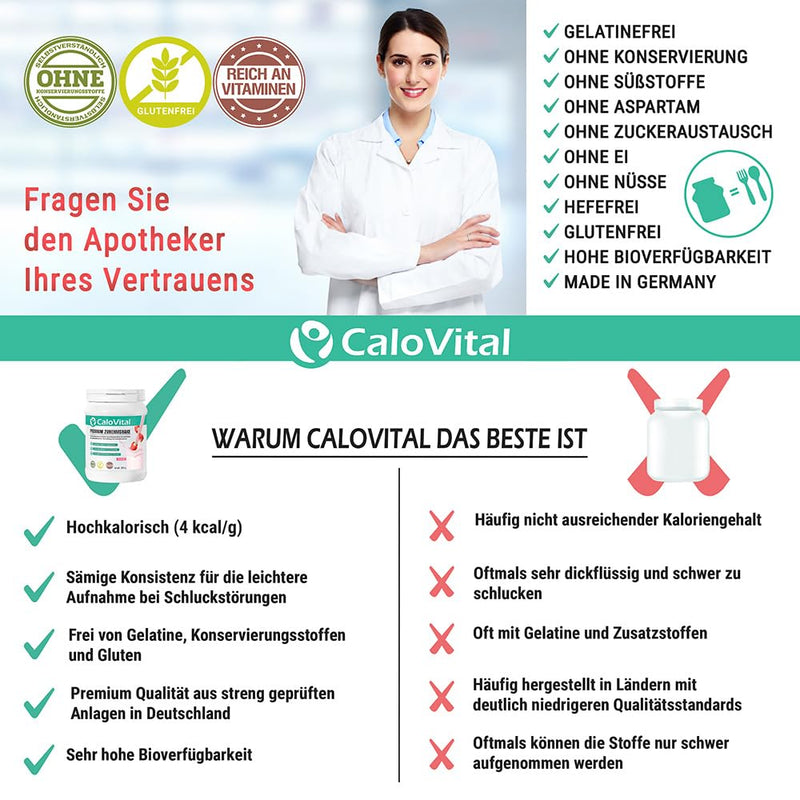 [Australia] - Drinking food high in calories for weight gain | Carbohydrates & protein as a calorie shake | Highly dosed with many vitamins | CaloVital - Premium quality from Germany (strawberry 500g), strawberry powder 500g 