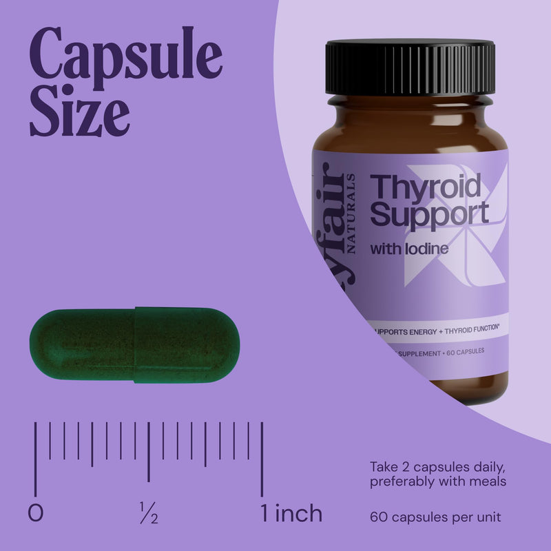 [Australia] - Thyroid Support with Iodine, Natural Supplement for Women and Men, Supports Energy and Thyroid Health, 60 Capsules 60 Count (Pack of 1) 