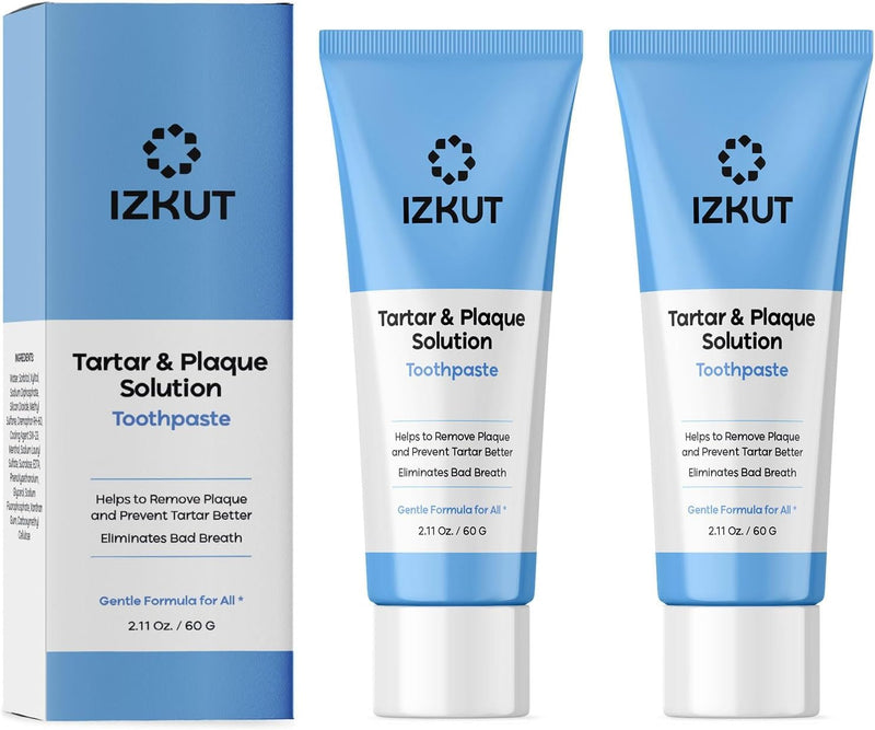 (Pack of 2) Plaque & Tartar Remover Toothpaste for Teeth: Removes Plaque & Controls Tartar Build-up – Long-Lasting Fresh Breath, Deep Cleansing, Gum-Friendly Formula, Enamel Support for Adults & Kids