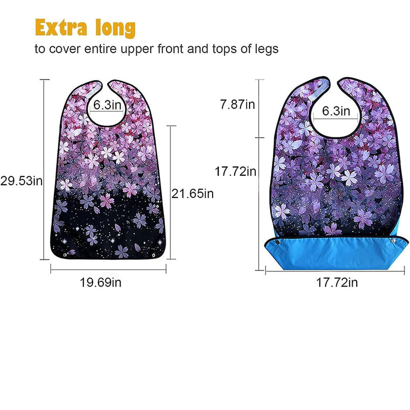 [Australia] - Adult Bibs for Women Washable Bib Reusable Waterproof Clothing Protector with Optional Crumb Catcher Pink1 Pcs 