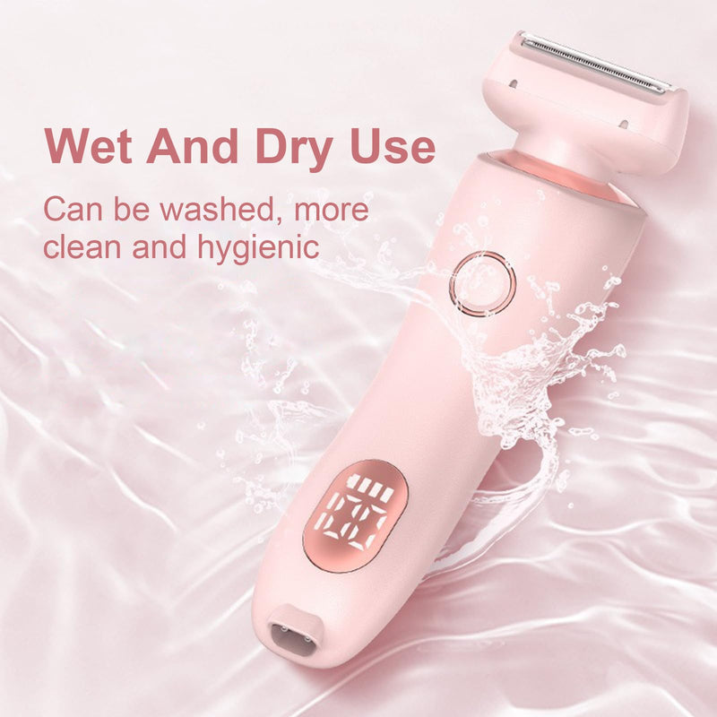 [Australia] - Women's Shaver, 2 in 1 Intimate Razor for Women Layhou Electric Shaver with IPX7 Waterproof, Painless Epilator, Wireless UBS Wet/Dry Epilator for Face Bikini Legs Arms Body (Pink) Pink 