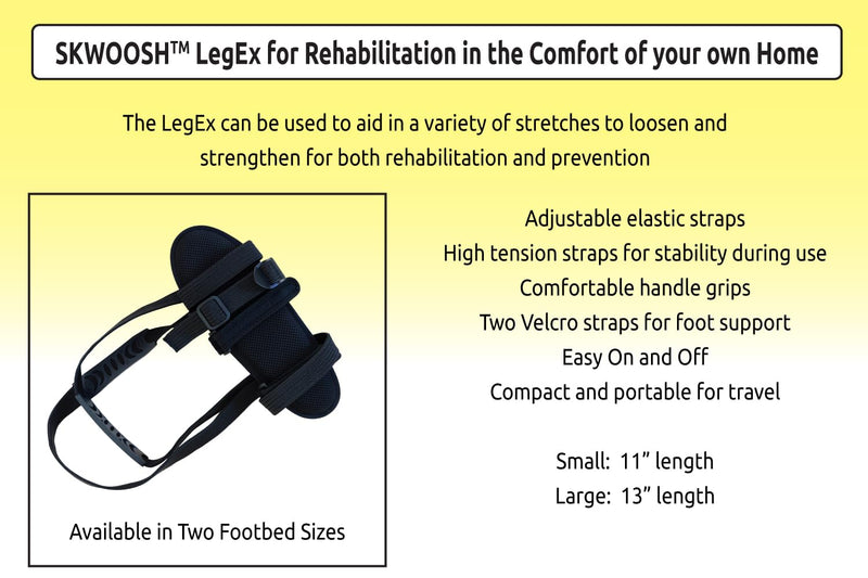 Skwoosh LegEx for knee replacement surgery rehabilitation recovery and mobility, exercise aid for strength and flexibility (Large) Large