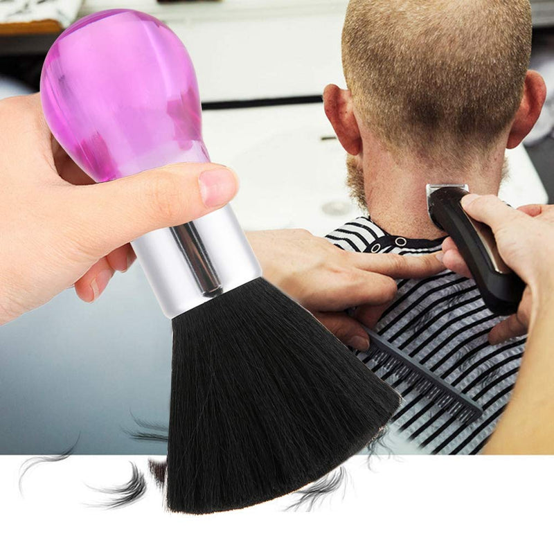 2 Colors Professional Neck Face Duster Brush Barber & Salon Hair Clean Hairbrush Cutting Comfortable Grip Hairdressing Styling Tool () Pink