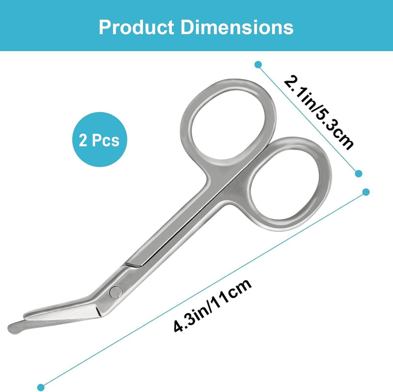 [Australia] - Ostomy Scissors Curved Blunt Tips, Small Scissors for Colostomy Bag and Wafer-2 Pack 2 Pack 