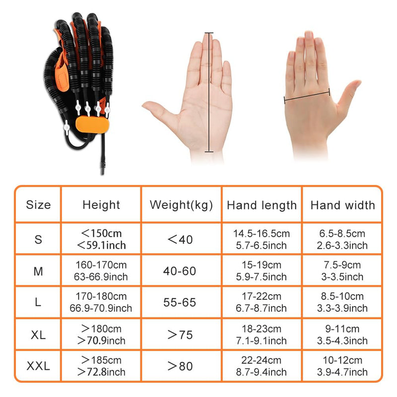 [Australia] - Rehabilitation Robot Gloves, Finger Exerciser for Stroke Recovery Hand Glove Equipment Hand Function Rehabilitation (Orange Left Hand L) Orange 
