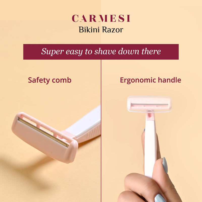 [Australia] - Carmesi Full-Body Shaving Combo with 3 Facial Razors + 1 Body Mini Razor + 1 Bikini Razor | Painless & Precision Face Hair Removal | Prevents Nicks & Cuts | for Smooth Shave | (5 Count) 
