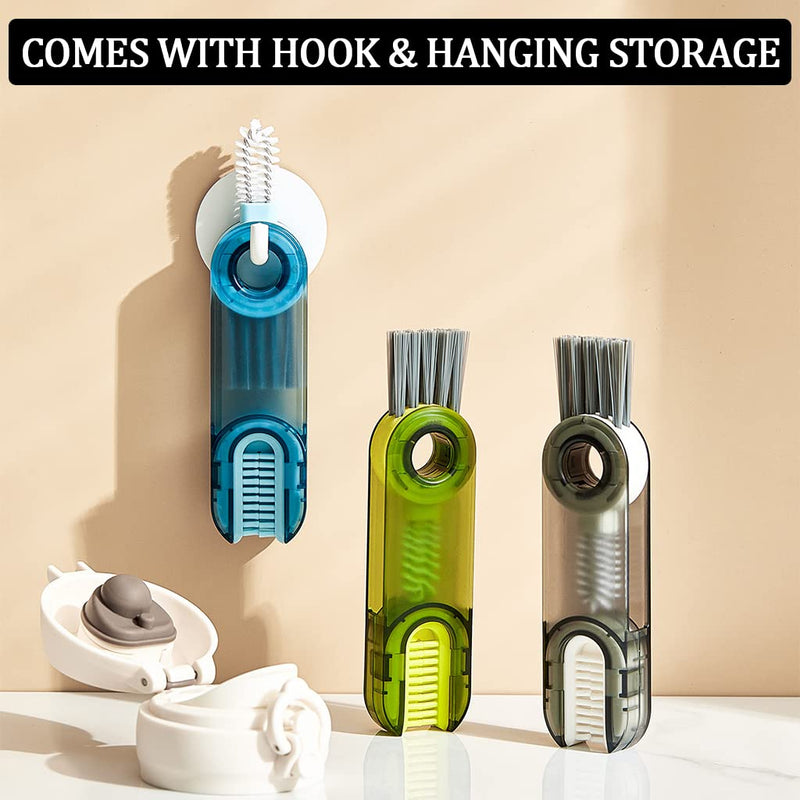 [Australia] - 3 in 1 Tiny Cleaning Brush, 3 Pack Cup Lid Cleaner Brushes Set Mini Multi-Functional Crevice Cleaning Brush for Cleaning Baby Bottles, Narrow Neck Bottle, Sport Water Bottle, Tumbler, Glass Vase 