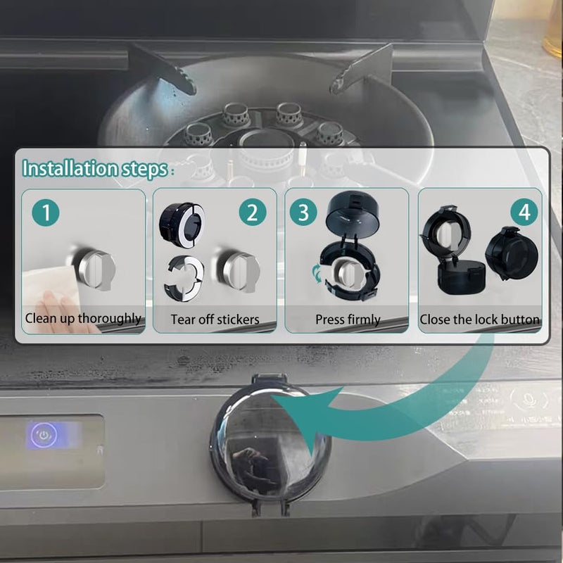 [Australia] - Stove Knob Safety Covers & Gas Stove Knob Locks - Childproof Oven Lock 5 Pack, Heat-Resistant ABS Stove Locks Child Safety Universal Fit Knob Covers convention 