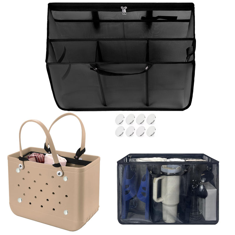 XYFuuee Strap Wrap for Bogg Bag Accessories, Beach Bag Organizer Inserts for Original Large Bogg Bag Accessories with 8 Removable Metal Fasteners