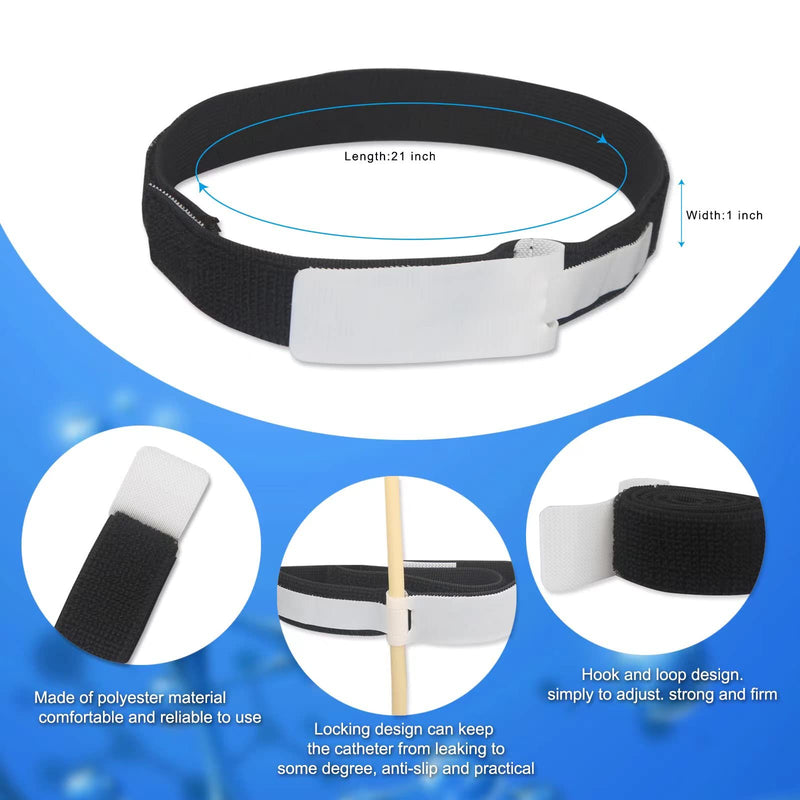 [Australia] - 4PCS Catheter Leg Strap Foley Catheter Holder Urinary Legband Holder Catheter Tube Holder Anti Irritation (Black) 
