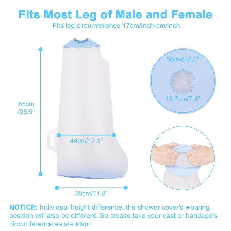 [Australia] - Fasola Plaster Shower Leg, Non-Slip Shower Protector Leg, Reusable Waterproof Leg Protector for Broken Thigh, Leg, Knee, Foot, Toe Long Leg Adult 