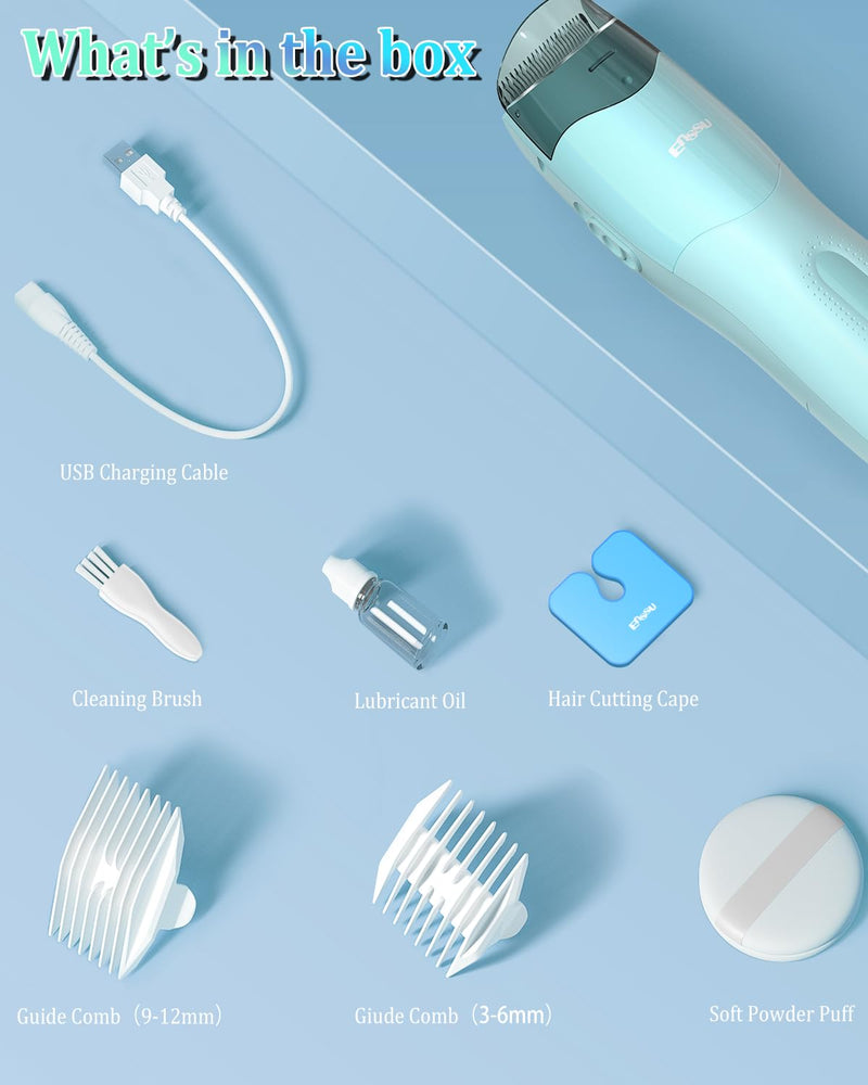 [Australia] - Vacuum Hair Clippers for Kids, Rechargeable Vacuum Hair Cutter with 2 Modes for Children/Infant/Men, Waterproof Baby Hair Clippers Trimmers Cordless Haircut Kit in Large Hairs Storage Space 