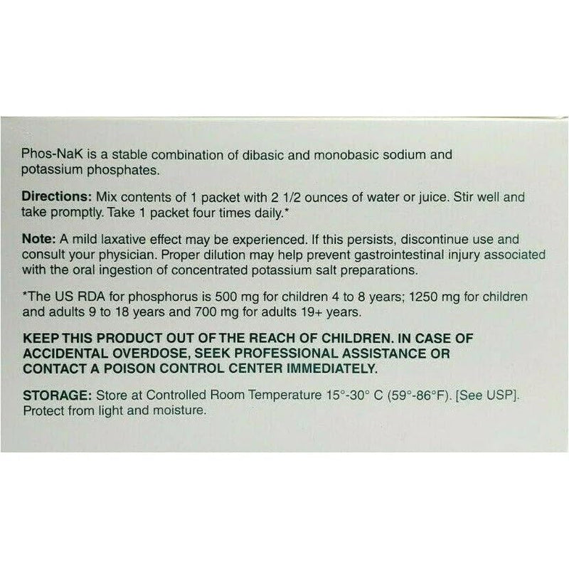 [Australia] - MCK27102700 - Phos-NaK Dietary Supplement Sodium / Potassium / Phosphorus 160 mg - 280 mg - 250 mg Unit Dose, Oral Powder Concentrate Packet Fruit Flavor 