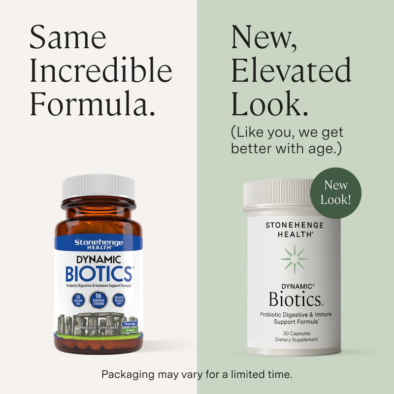 [Australia] - Stonehenge Health Probiotics 55 Billion CFU - 16 Strains, Prebiotic, Synbiotics Dynamic Biotics - Lactobacillus Acidophilus, Delayed Release, Shelf Stable, Non-GMO Gluten Free Veggie Capsule 30 Count (Pack of 1) 