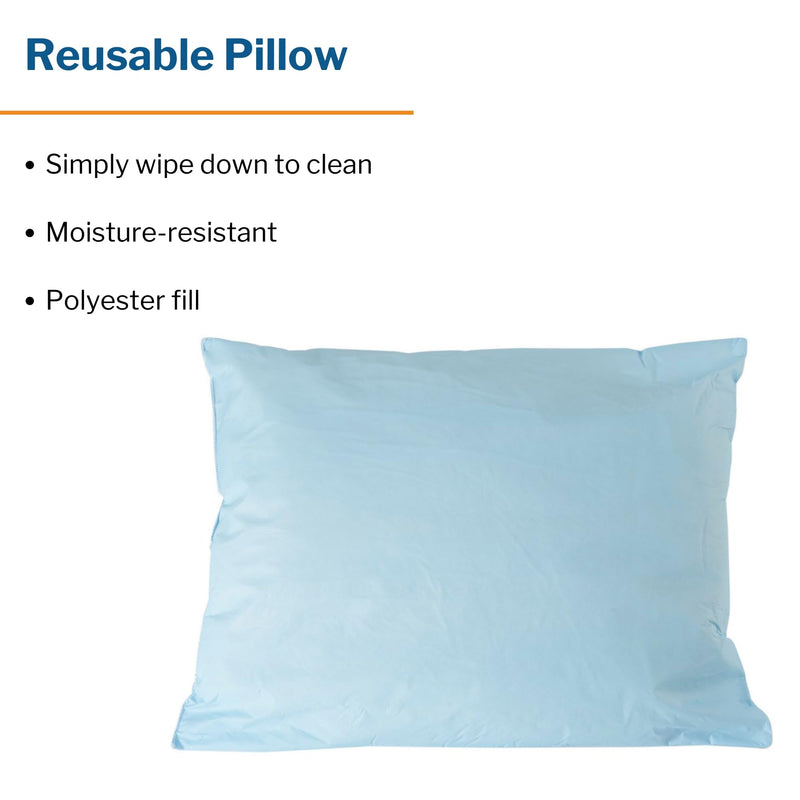 [Australia] - McKesson Medical Pillow [1 Count] Limited Reusable Hospital Bed Pillows, Fluid Moisture and Stain-Resistant, Blue, 20 in x 26 in 20 x 26 Inches (1 Count) 