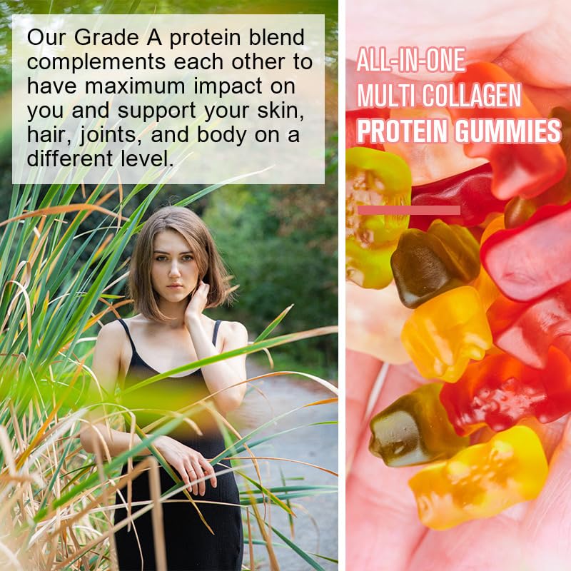 Multi Collagen Power Blend - 5 Types of Hydrolyzed Collagen with Vitamins C & E, Biotin, Zinc, and Selenium for Ultimate Skin, Hair, and Joint Support