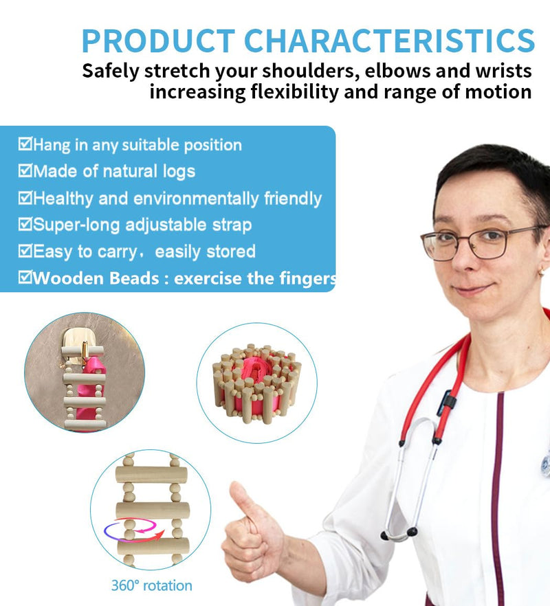 Shoulder Pain Relief Wooden Finger Ladder，Hand Therapy Ladder for Rehabilitation，Shoulders/Fingers/ Joints Physical Therapy Ladder, Physical Therapy Equipment for Chronic Muscle Pain