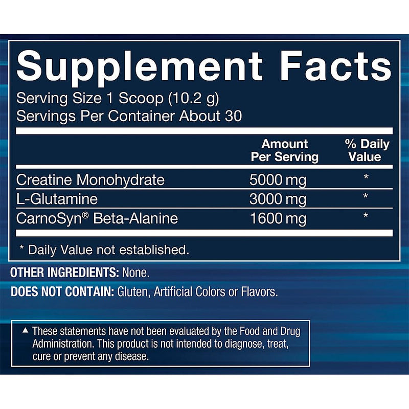 [Australia] - BODYTECH Creatine & Glutamine with Beta-Alanine - Premium Performance Supplement for Enhanced Strength, Muscle Recovery, and Endurance - Advanced Formula (10.8oz/ 30 Servings) 
