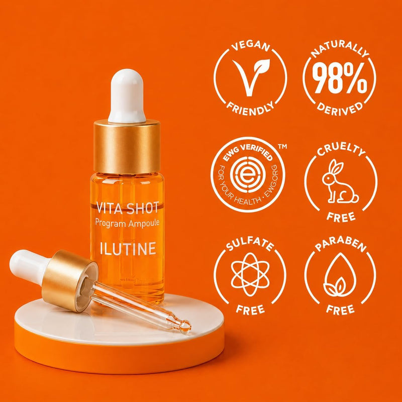 Vita-Shot Vitamin C Ampoule – Vitamin C Face Serum with Ectoine & Glyceryl Glucoside, Korean Skincare Ampoule for Daily Use 0.23 Fl Oz (Pack of 2)