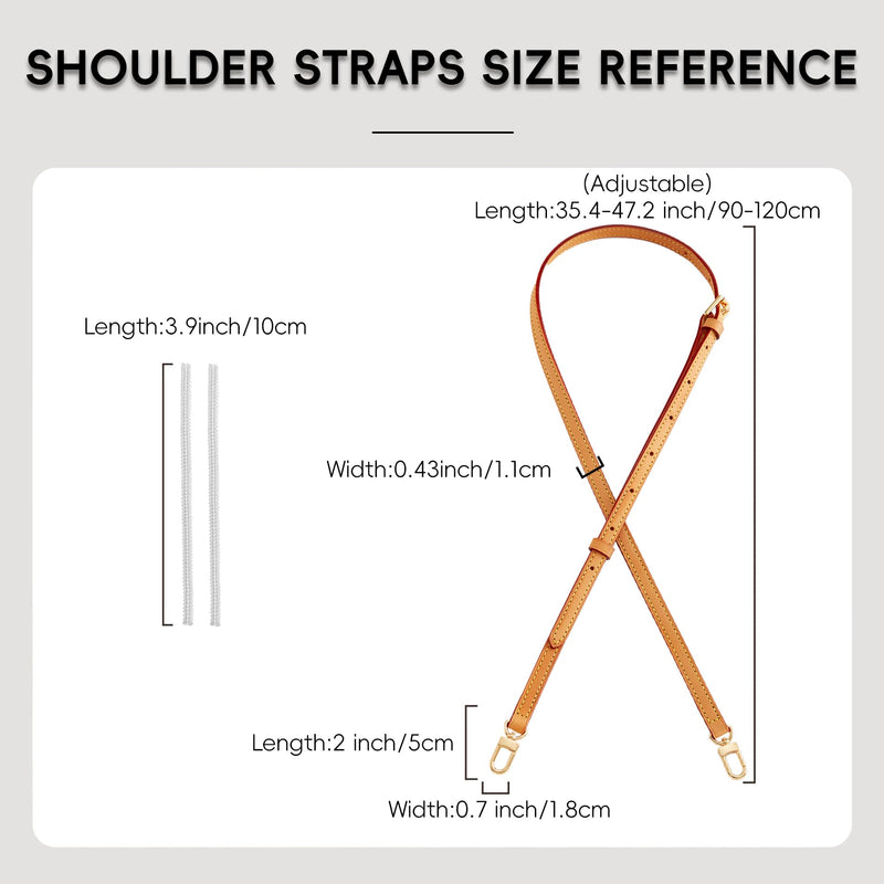 Adjustable Vachetta Leather Replacement Shoulder Strap, Beeswax | Vachetta Leather, Adjustable 35.4-47.2in, 0.43in Wide, Crossbody, Easy Install, Fits Bags with D-Rings W: 0.43in, L: 35.4-47.2in