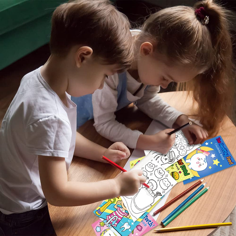 [Australia] - Dental Kids 24‑Pack 5″ × 7″ Mini Dental Coloring & Activity Books – 6 Pages Small Teeth Color Booklets | Classroom & Dental Party Favors, Birthday Goody Bag Gifts, Kids 3+ 