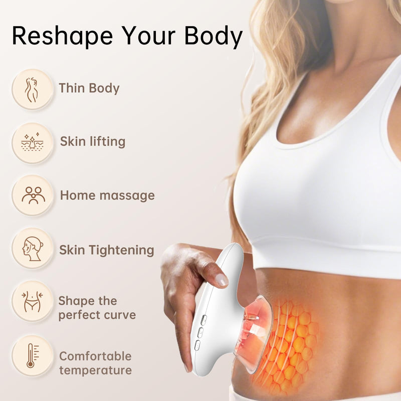 CENXIGO 4 in 1 Body Sculpting Machine-Lymphatic Drainage Massager with 4 Adjustable Functions:Heating,Cupping,Red Light & Massage for Belly, Waist, Arms, Legs and Face