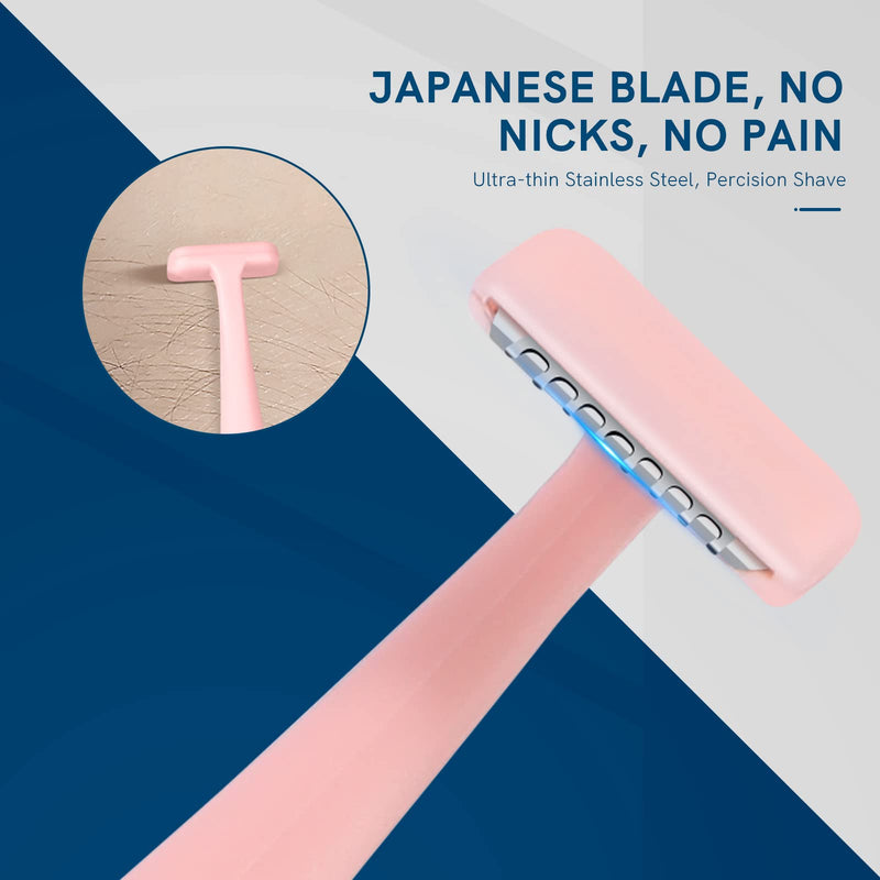 [Australia] - Eyebrow Razors for Women, Replaceable Face Razors kit, Dermaplane Shaving Tool for Men & Women, Face Razors for Peach Fuzz and Hair Removal, 4pcs Replacement Blades Available pink 2 