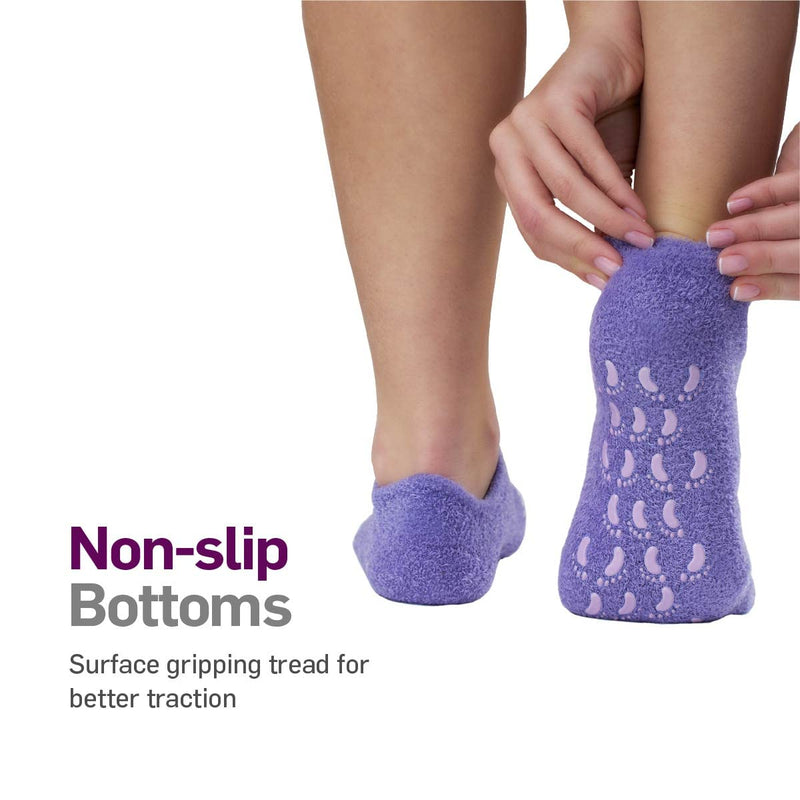 [Australia] - NatraCure Moisturizing Gel Booties and Gloves Set - (for Dry Skin, Dry Hands, feet, Cracked Heels, cuticles, Rough Skin, Dead Skin, use with Your Favorite lotions) - 155/175-LAV/RET - Color: Lavender Sock and Glove Set - Lav 