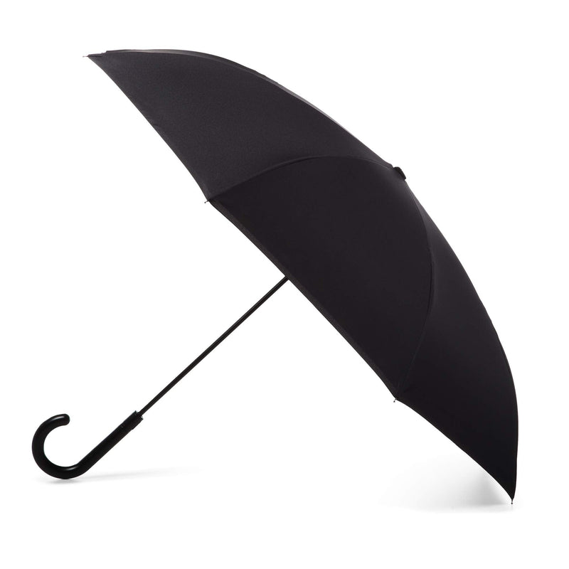 Totes Auto Reverse Close Windproof Stick Inbrella with Water Repellent Protection Black/Grey