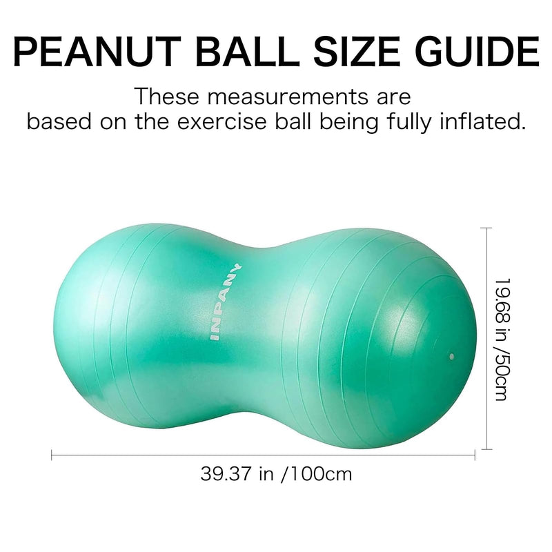 [Australia] - INPANY Peanut Ball - Anti Burst Exercise Ball for Labor Birthing, Physical Therapy for Kids, Core Strength, Flexible Seating, Home & Gym Fintness, Sensory Chair Wiggle Seat for Boys and Girls Green 