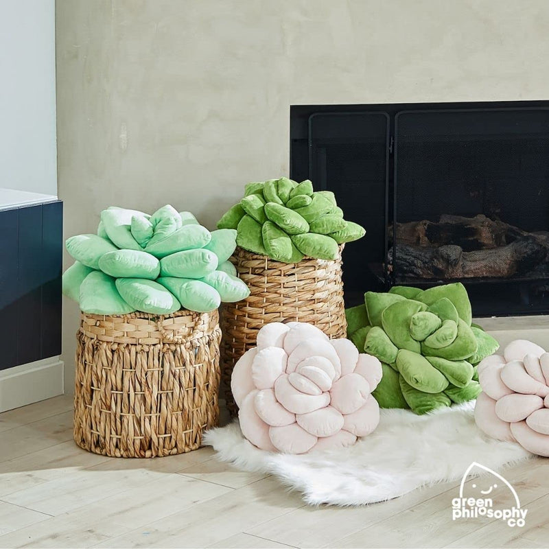 [Australia] - Green Philosophy Co. Plush Leaf Pillow - 3D Accent Succulent Leaf Throw Pillow for Couch Sofa Living Room Home Decor for Plant Lovers, Garden Lovers, Green Thumb Family & Friends Lil Pop (16 Inches) Olive Green 