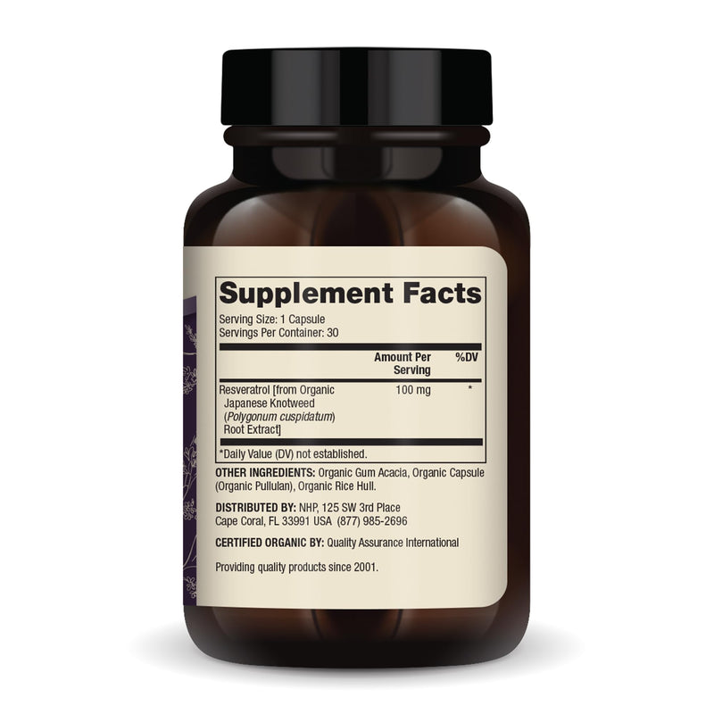 [Australia] - Dr. Mercola Organic Resveratrol Dietary Supplement, 100mg per Capsule, 30 Servings (30 Capsules), non GMO, Gluten Free, Soy Free, USDA Organic 