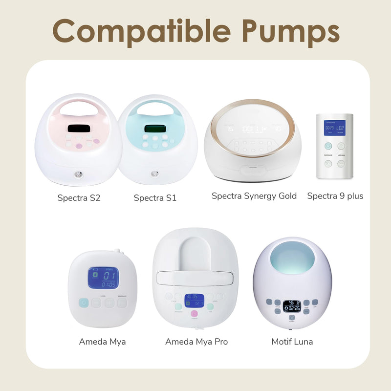 [Australia] - Maymom Wide Neck Pump Part Compatible with spectra S1/S2 Pumps; Incl Wide Mouth Flange; Not Original Spectra Flange; Replaces Spectra Shield (19 mm Two Flanges) Two Flanges Clear 19 mm 
