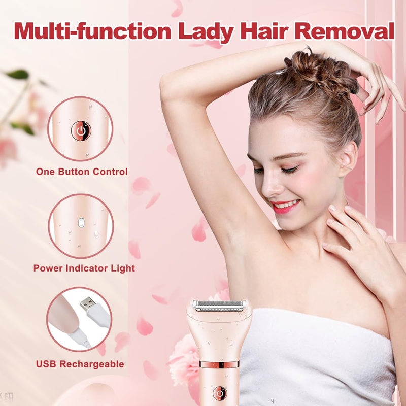 [Australia] - Electric Razor for Women,3 in 1 Shaver Hair Remover for Women Face,Wet & Dry Painless Shaver Bikini Trimmer for Face,Legs and Underarm (Pink) Pink 2024 