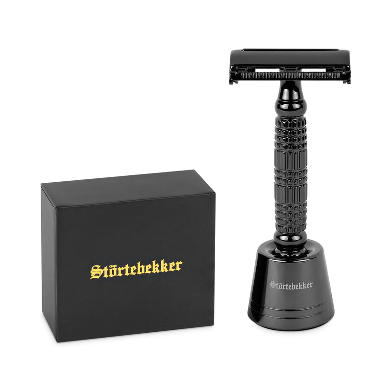 [Australia] - Störtebekker® Premium shaving stand 'Hamburg' made of stainless steel in black - suitable for (Störtebekker®) safety razors 'Hamburg' - high-quality accessories - non-slip base - solid stand - 125g #1 Black 