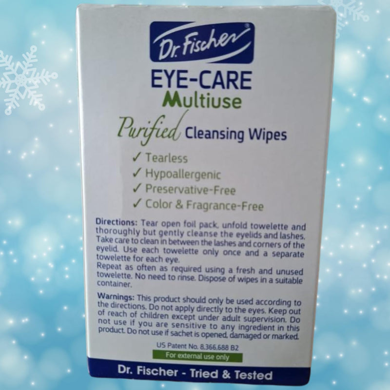 [Australia] - Dr. Fischer Eyelid Wipes. Pre-moistened Eye Wipes for Eyelids. Make-up Remover (Twin Pack) 