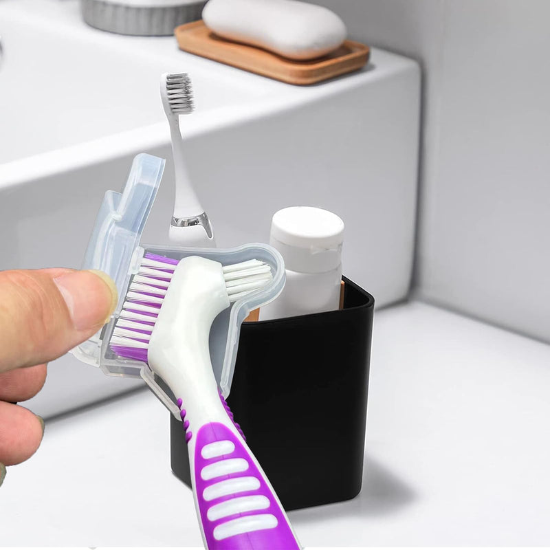 [Australia] - 3 Pcs Denture Brush Cover,Denture Brush Set with Air Vents - Protective Covers for Your Dental Care Accessories Providing Hygienic Protection for Home and Travel Use. 