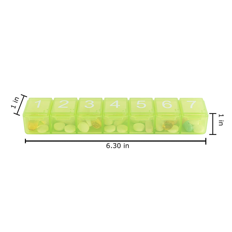 e-Pill 7 Times a Day x 7 Day Weekly Pill Organizer with Magnetized Medication Chart & Dry Erase Pen – Large Rainbow Pill Box, Vitamin & Medicine Organizer with Storage Case
